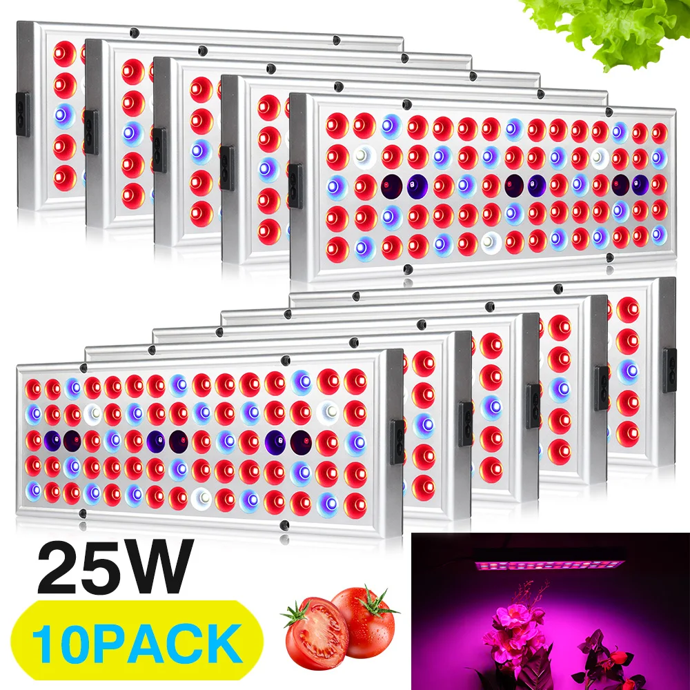

10Pcs/Lot 25W LED Plant Grow Light AC85-265V 75 leds Full Spectrum Led Panel Lamp for Indoor Flower plant Vegs Greenhouse Tent