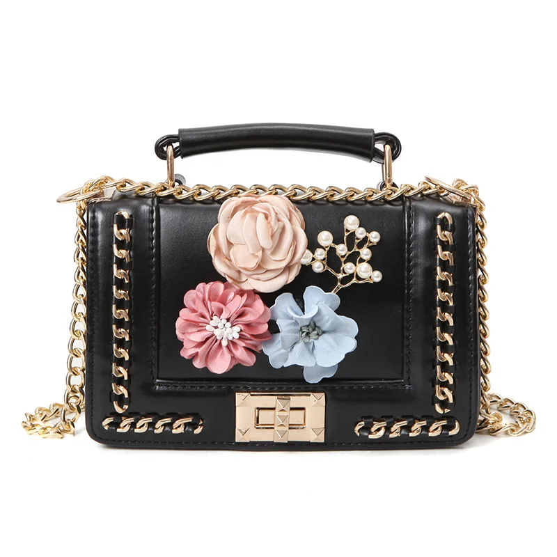 

2019 new popular three-dimensional flower women's bag trend with one shoulder bag