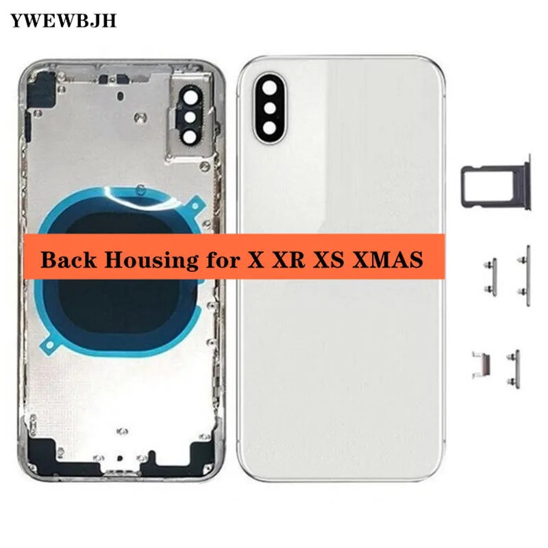 

AAA++ Back Housing Cover For I Phone X Battery Cover Middle Chassis Frame With SIM Tray Side Key Parts Flex Cable Full Assembly