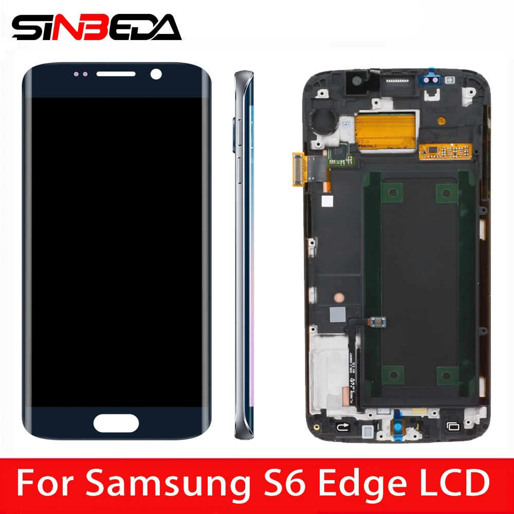 ЖК дисплей AMOLED 5 1 дюйма для SAMSUNG GALAXY S6 Edge сенсорный экран с дигитайзером в сборе