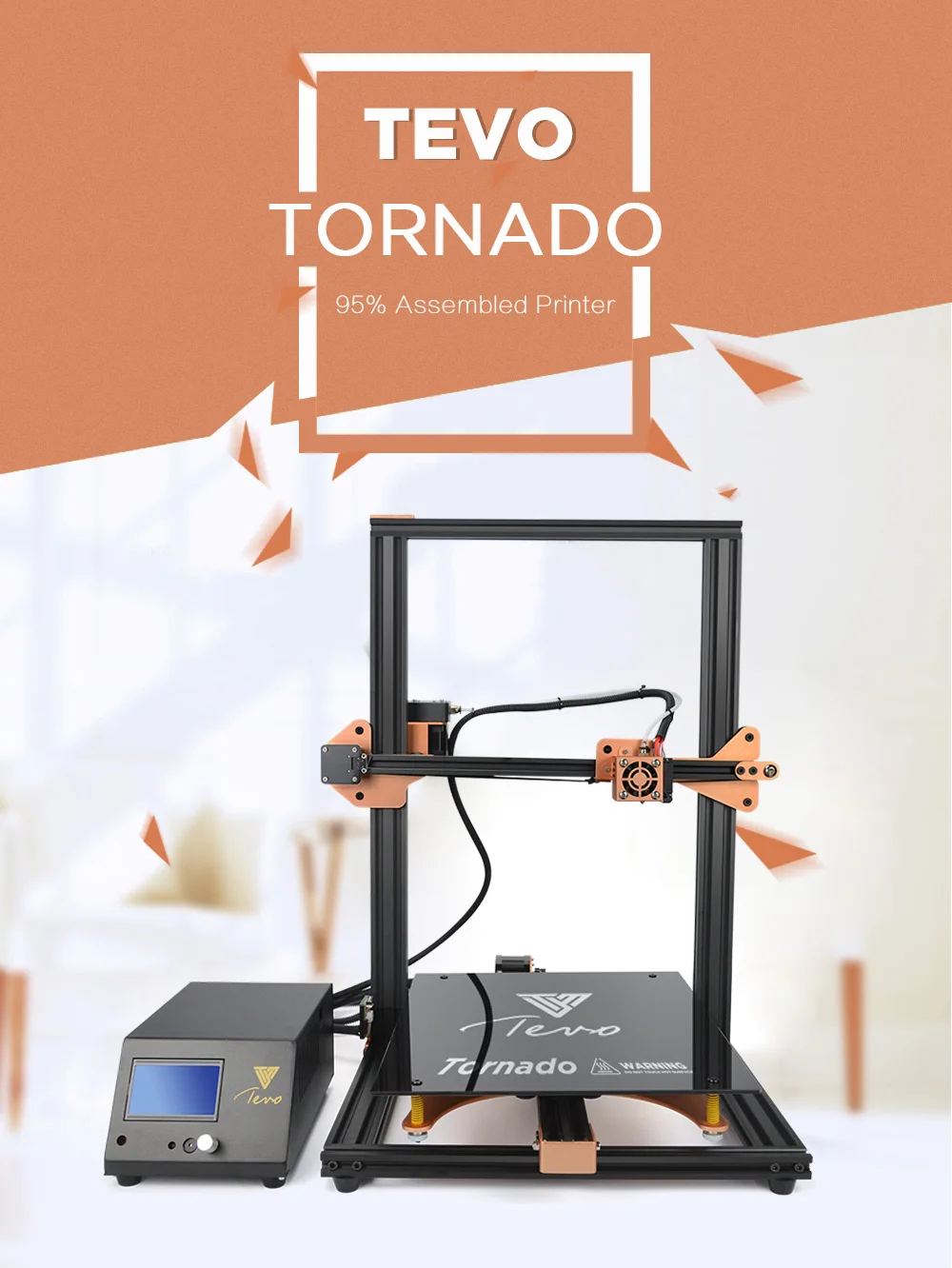 TEVO Tornado DIY 3D Printer Kit 300*300*400mm Large Printing Size with Titan Extruder 1.75mm 0.4mm Nozzle Support Off-line Print