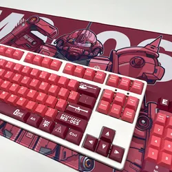Japanese Anime Zaku Theme Pbt Keycaps 108 Keys Set for Mechanical Keyboard Oem Profile Only Key Caps 104 100 98 96 87 60
