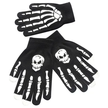 

1Pair Gloves Men Funny Halloween Skull Bone Skeleton Goth Racing Non-Slip Sports Full Finger Gloves Guantes 8W2