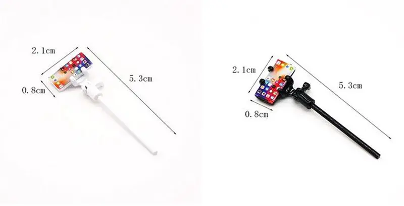 1/12 Miniature Dollhouse Selfie Stick Mobile Phone Mini Laptop for Pretend Play Blyth OB11 BJD Doll House Decoration Accessories