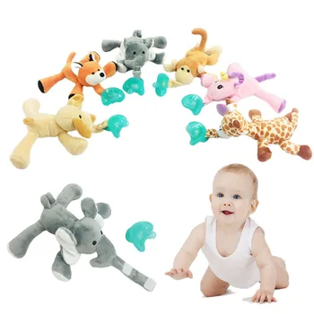 

Detachable Silicone Baby Nipple Clip Stuffed Animal Hanger Anti-drop Pacifier Charm Baby Rattle Cartoon Zebra Toys
