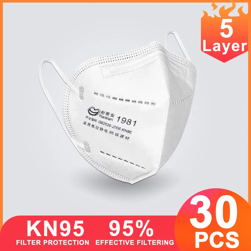 

5 Layers KN95 FFP2 Face Mask Mouth Antibacterial Masks Korea Flu Protective Respirator Anti Mask Filter Masques Mascarillas fpp2