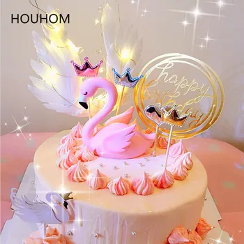 

Baby Shower Decorations Flamingo Cake Topper First Birthday Party Decorations Kids Adult Wedding Cake Decorations Angel Wings
