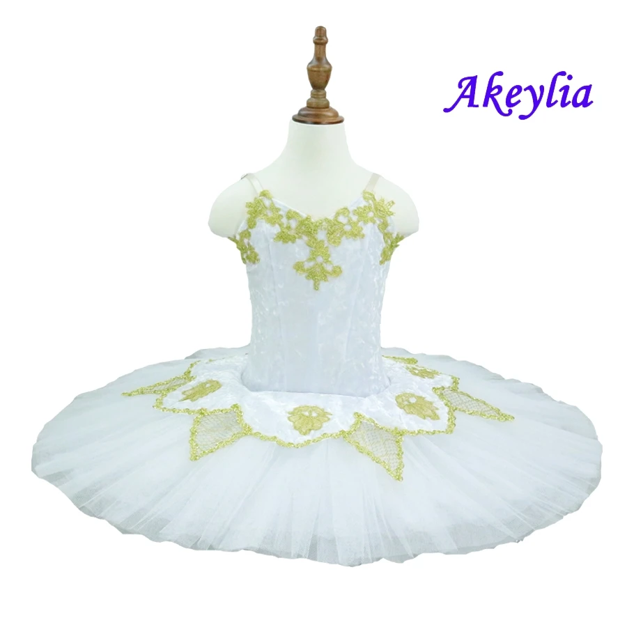 White Pre-Professional Ballet Tutus White Swan Lake Pancake Tutu ballet Performance Costumes pancake tutu white for child