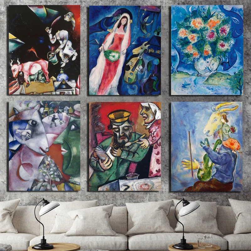 20 x 30 cm Lienzo decorativo para pared Marc Chagall 