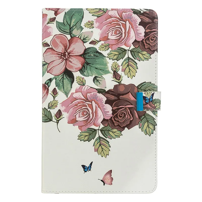 Chinese rose Милый чехол для планшета с единорогом и цветами для lenovo Tab E10 10,1 TB-X104F TB-X104L, Тонкий Магнитный чехол для lenovo E10, чехол - Цвет: Chinese rose