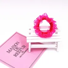  1PCS Hairband Women Hair Accessories Colorful Dot Lace Fabric Ponytail Girl Scrunchies Elastic Rubber Hair Rope Kids Headdress 