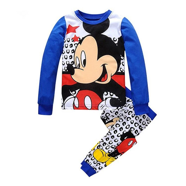 Minnie Mickey Cartoon Pajamas For Baby Girls Cute Elsa Anna T shirt+ Pant 2PCS Pajama Sets Casual Kids Girl Sleepwear Outfits