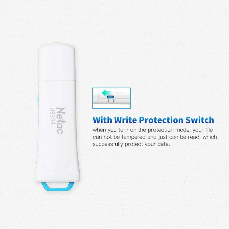 Netac U335S USB флешка флеш накопитель 16 Гб защита от записи секретная ручка пластик