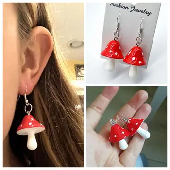 

Women's Earrings, Small Mushrooms, Cute Polka Dot Personality Jewelry