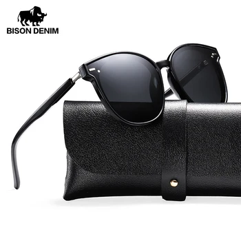 

BISON DENIM Polycarbonate Frame Square Sunglasses for Women Brand Designer Alloy TAC Lens Sun Glasses Vintage Modis Oculos Y9544