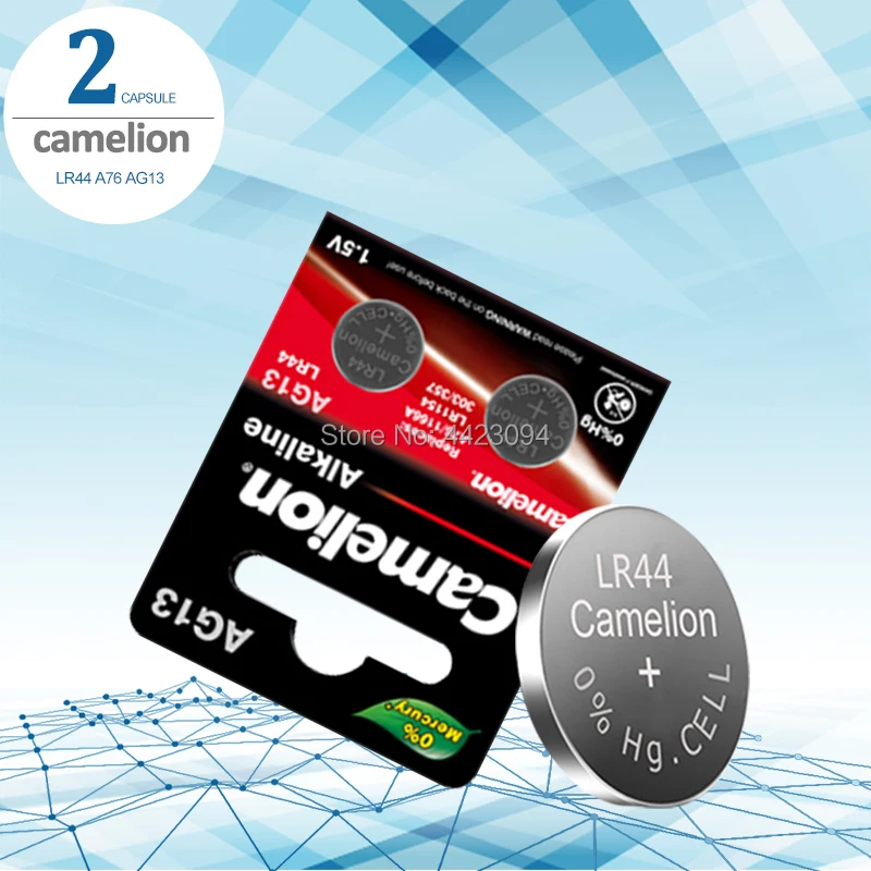 Camelion2pcs15VButtonCellBatterylr44LithiumCoinBatteriesA76