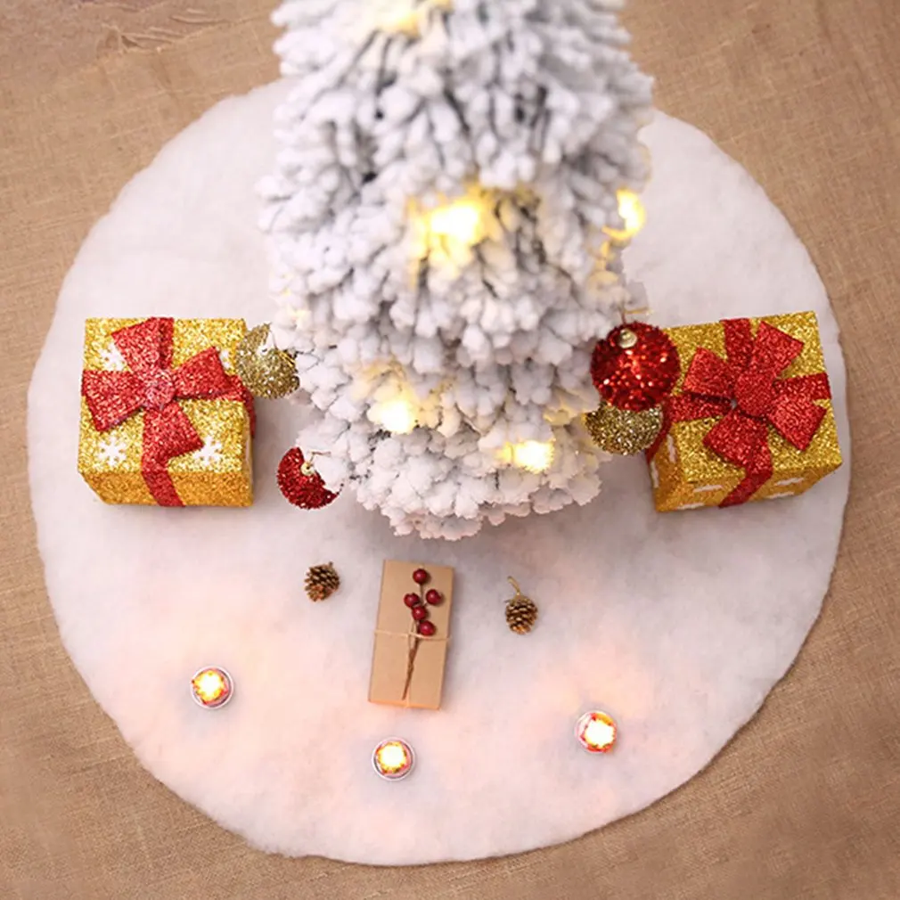 NEW 60CM Beautiful Christmas Tree Skirt Xmas Deer Base Decoration Home Living Room Party Decoration Gift