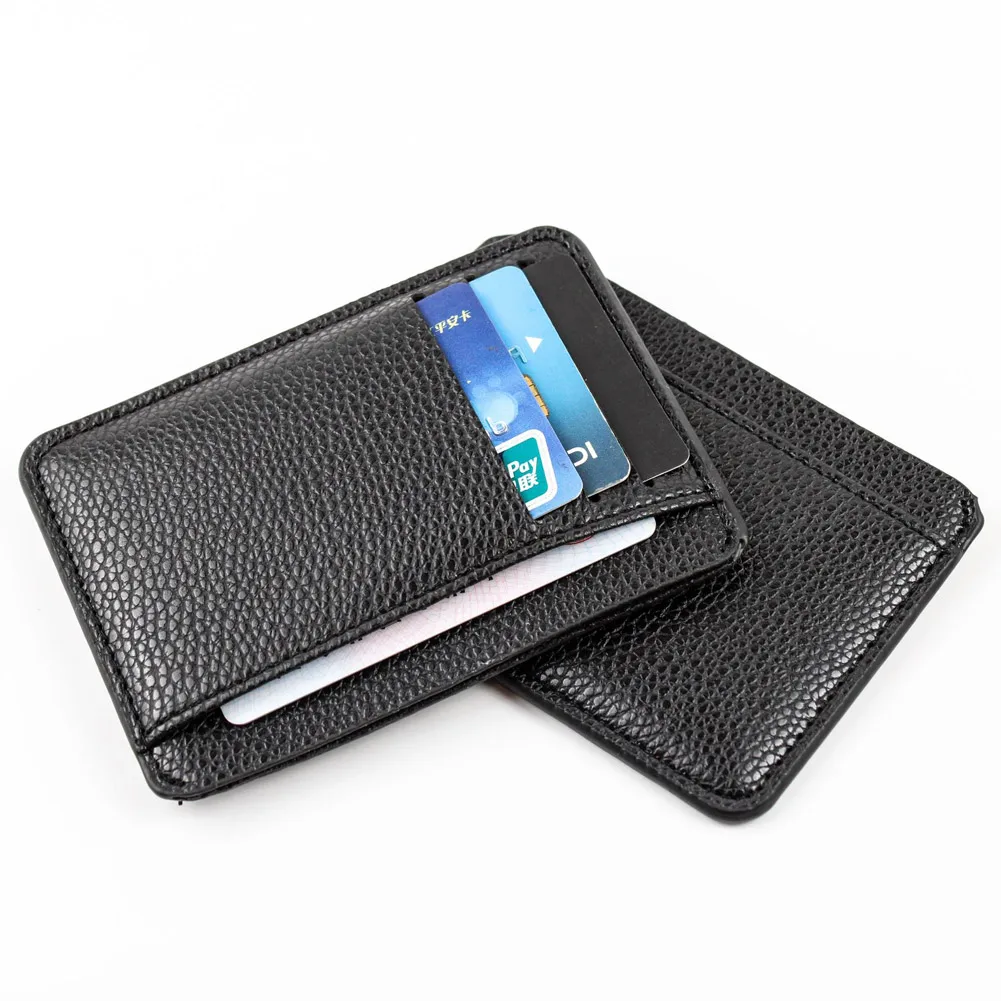 

Leather ID Card Holder Candy Color Bank Credit Card Gift Box Multi Slot Slim Card Case