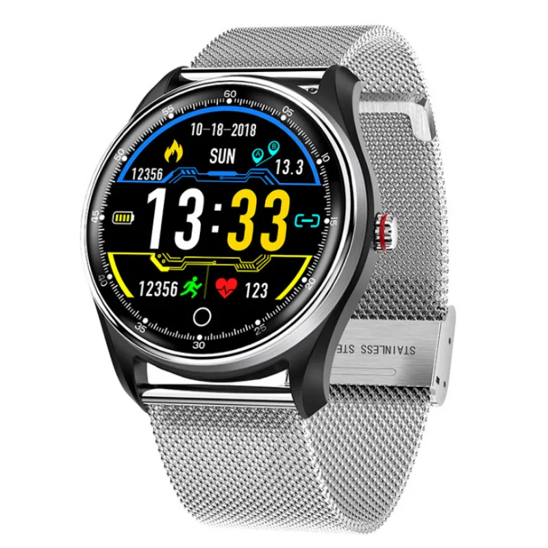 MX9 ЭКГ smartband IP68 водонепроницаемый мульти-спортивный режим артериального давления PPG пульсометр мониторинг здорового сна для мужчин и женщин смарт-браслет - Цвет: Silver metal