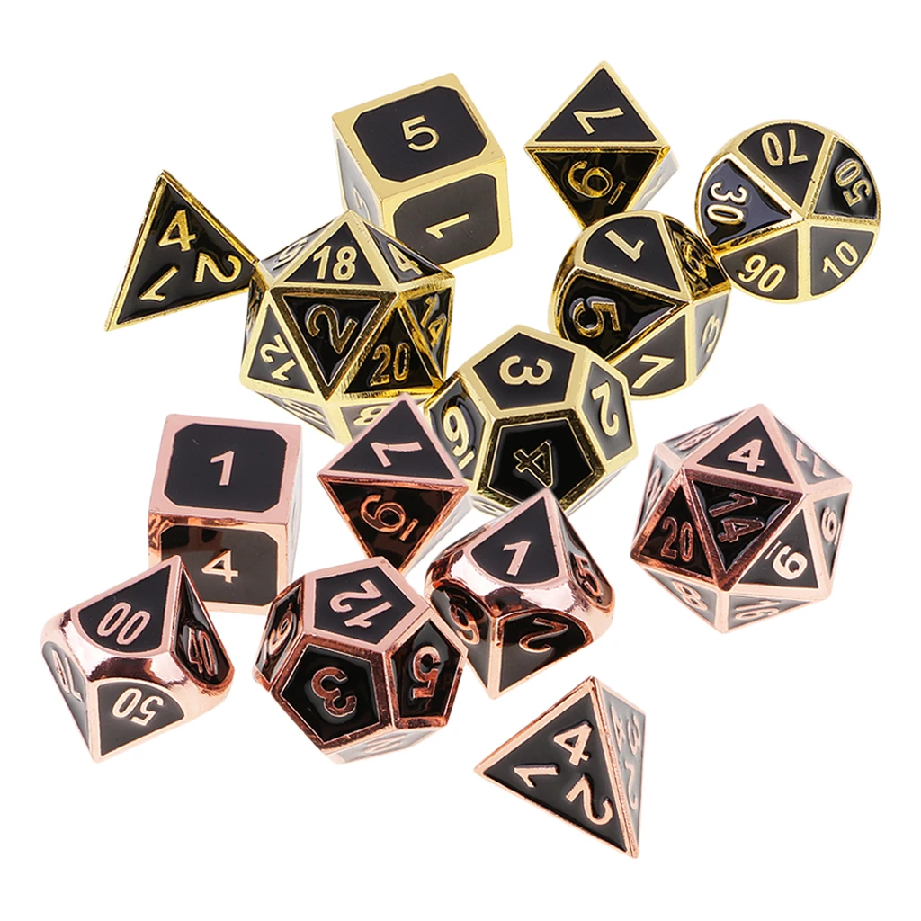 7pcs Polyhedral D4 D6 D8 D10 D12 D20 Sided Dice Set Digital Dices for DND D&D RPG Roleplaying Games Party Supplies