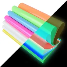 25x25cm Heat Transfer Vinyl Glow in The Dark HTV Iron on Vinyl Luminous Symphony Laser Magic Assorted Color for DIY T-Shirts