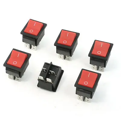 

15A/250VAC 20A/125VAC 4 Pin ON/OFF DPST Rocker Switch 6 Pcs