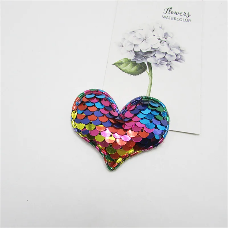 10-50 шт цветные блестки звезды/Любовь сердца мягкие нашивки DIY ремесло поставки головной убор/одежда/обувь аксессуары с блестками и аппликацией - Цвет: Colorful heart
