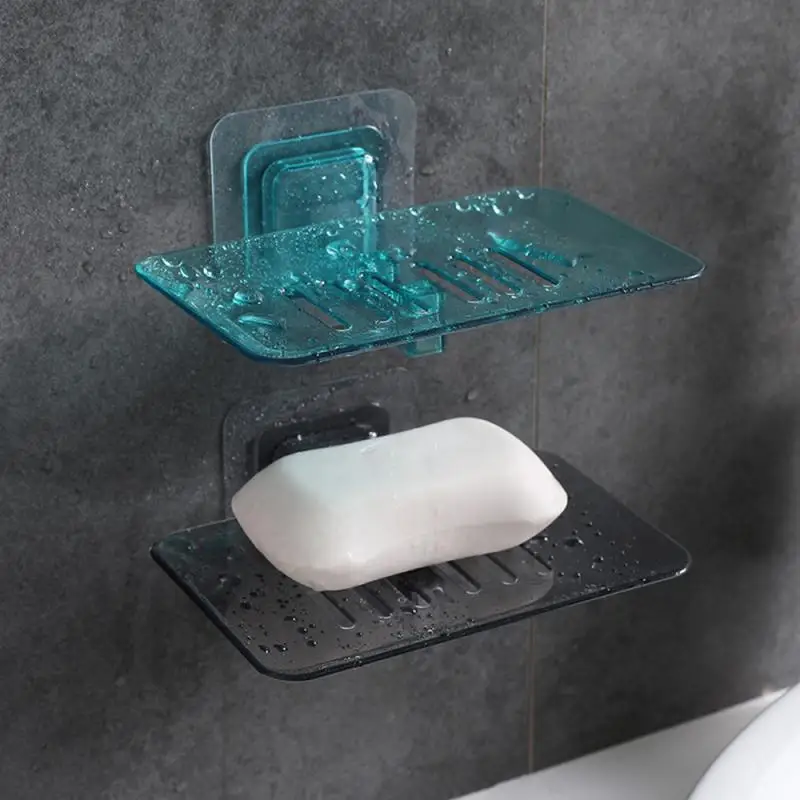 Bathroom Shower Soap Box Dish Storage Plate Tray Holder Case Container Suction v 