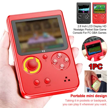 

2.8 Inch AV Interface LCD Display Game Console HD USB Charging Joystick Type Nostalgic Wireless Handheld Player For FC GBA Games