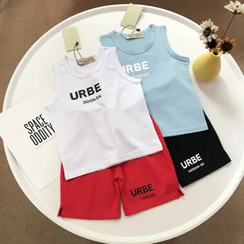 

2 pcs set boy's Fashion Set kids Summer Fashion Brand Set