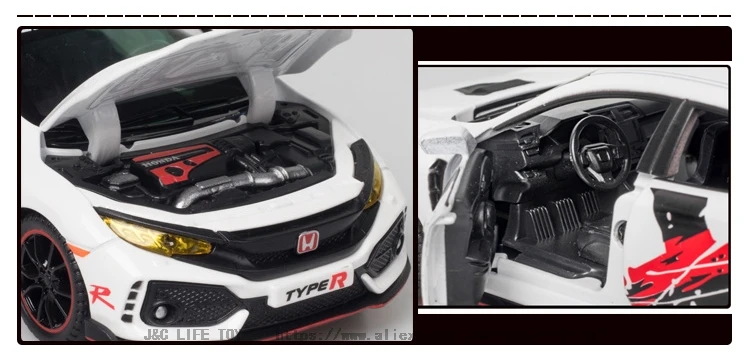 1:32 Honda Civic Type R Limited Edition Toy Car Metal Toy Diecasts &Amp; Toy Vehicles Car Model High Simulation Car Toys For Boy