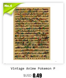 Vintage Anime Pokemon Poster Room Decoration Stickers Pocket Monster Painting Home Decor Kraft Paper Wall Sticker Posters