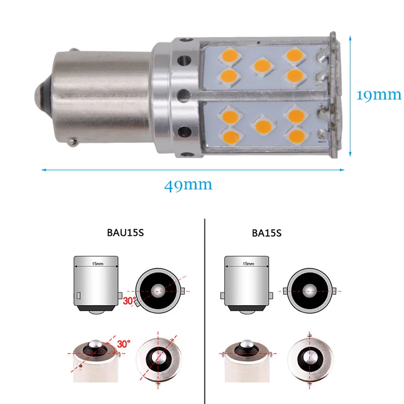 Par Luces Led 1156 Bau15s Py21w Luz Amarillas | Cuotas sin interés