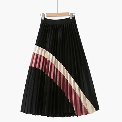 Женская плиссированная юбка TIGENA, длинная юбка из бархата, трапециевидная юбка с высокой талией для женщин на осень-зиму - Цвет: brown