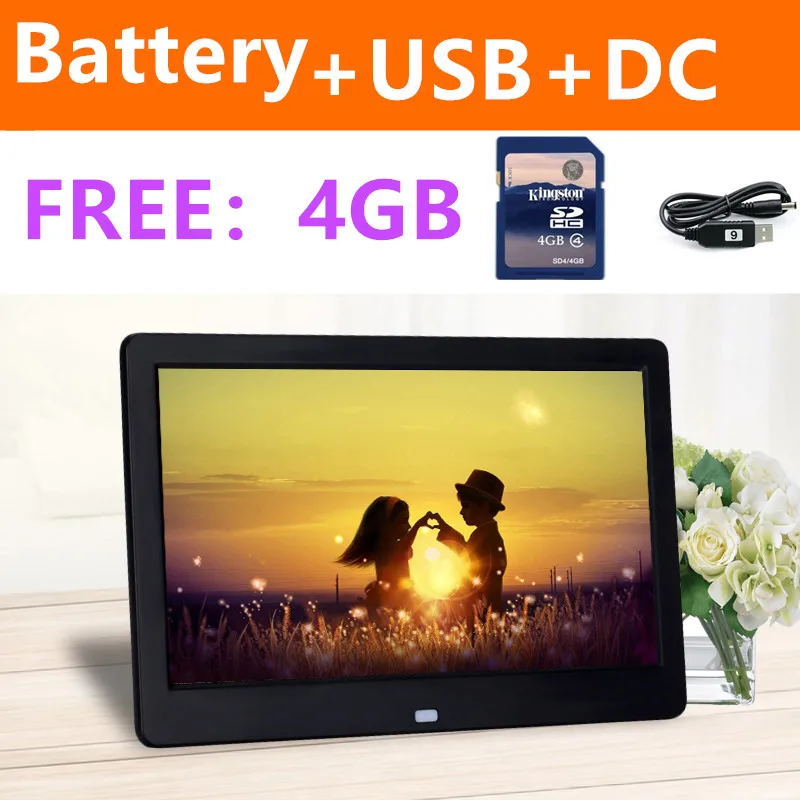 US $58.80 Battery 10 inch Screen LED Backlight HD1024600 Digital Photo Frame Electronic Album Picture Music Movie Full Function Good Gift