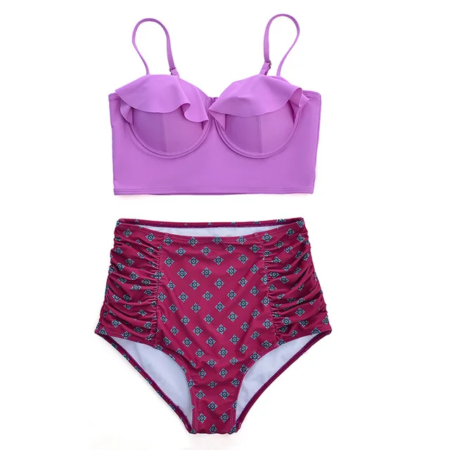 High Waist Bikini Set 2020 Biquini Plus Size Swimwear Women 3XL Print Swimsuit Bandage Bathing Swimming Suit Bikinis -8