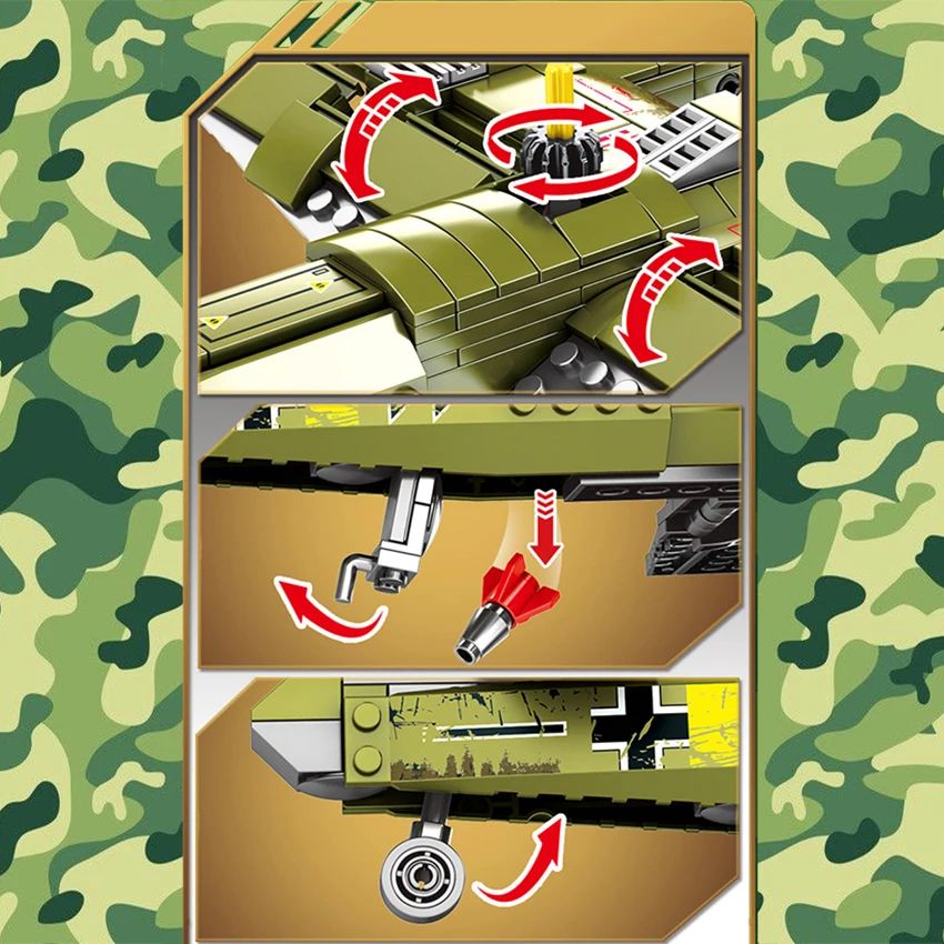 559Pcs Legoings Bombing Plane Army Military War Helicopter Building Block Model Bricks Sets Kits Educational Toys For Children (5)