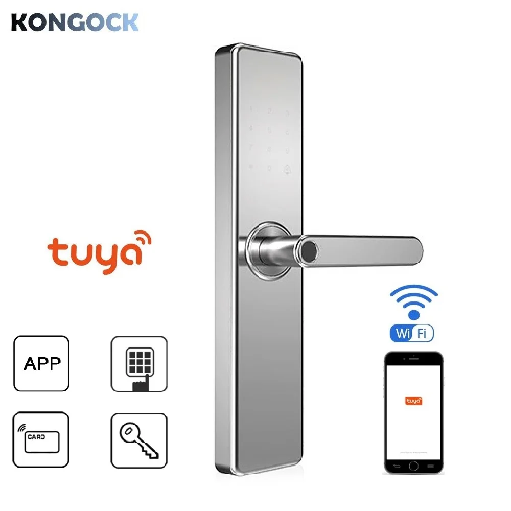 

WIFI APP smart keyless Fingerprint door lock, electronic password card & key access for home and hotel and apartment etc