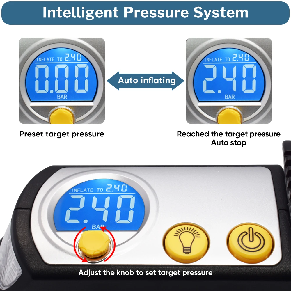  WINDEK Digital Car Tire Inflator Auto Compressor 12V Super Fast Tyre Pump Air Compressor For Car SU