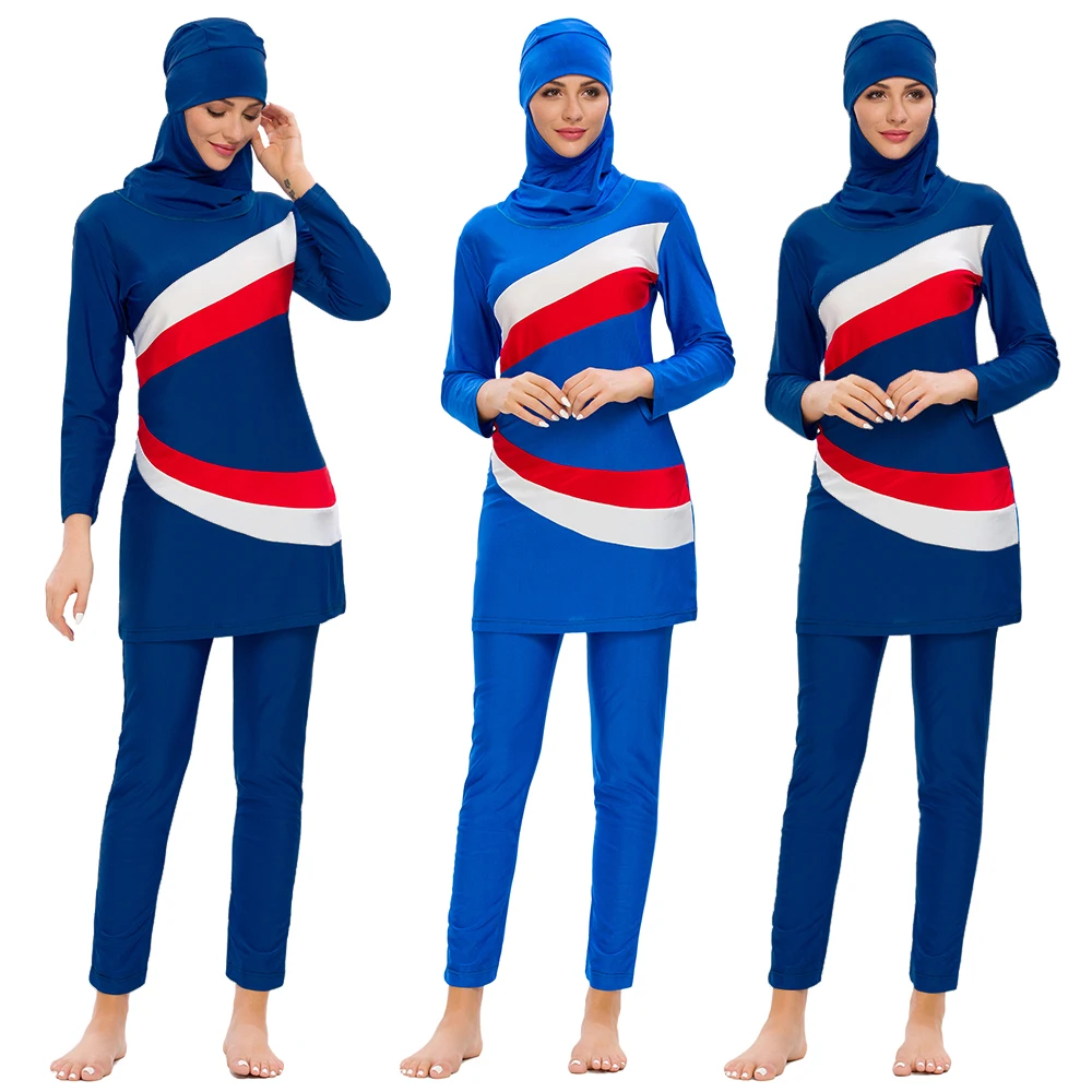 Nuove Donne Musulmane Burkini Costume Da Bagno Hijab Con Cappuccio Costume Da Bagno 3 Pezzi Copertura Completa Costumi Da Bagno Costume Da Bagno Islam