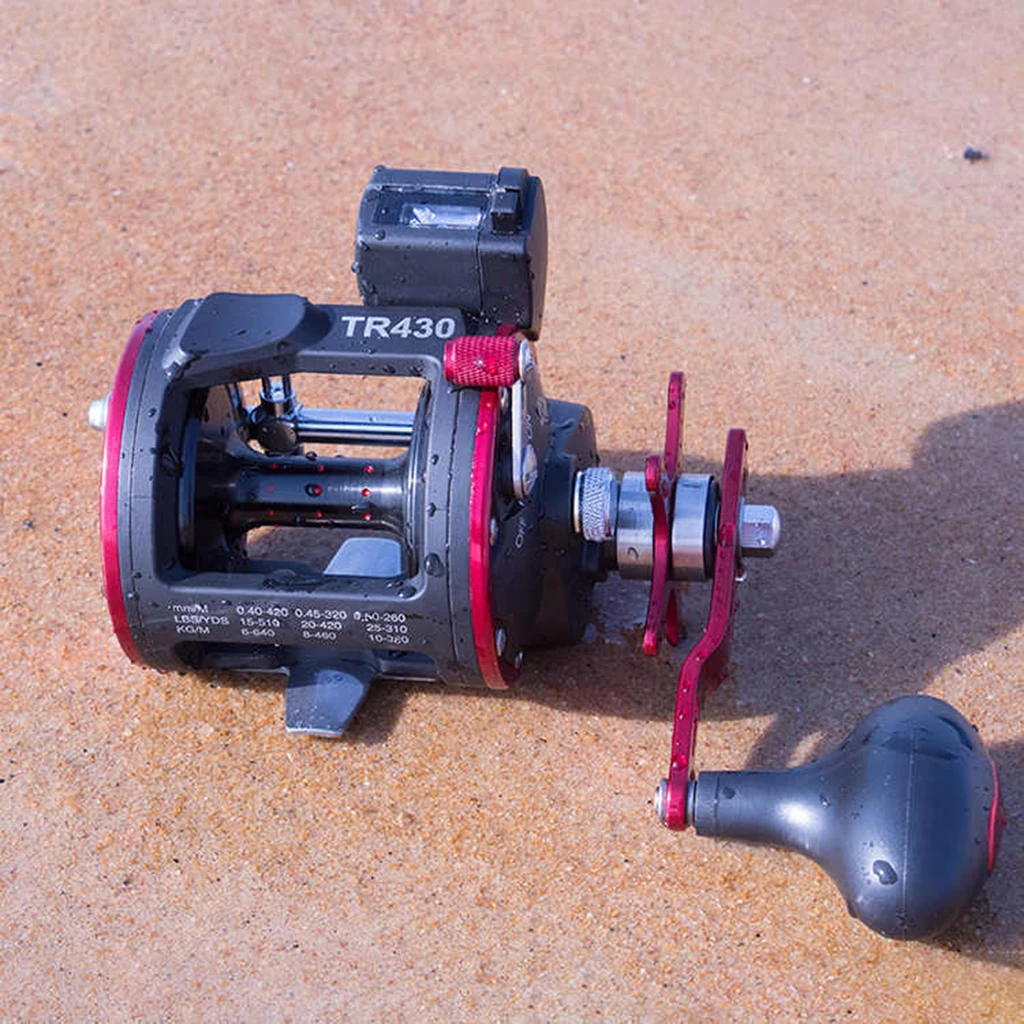 Stainless Steel Trolling Fishing Reel Counter Saltwater Sea Boat Fishing Conventional Drum Reel 12KG for Deep Sea Fishing 