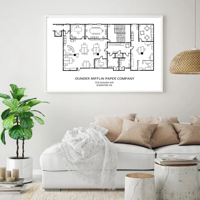 Dunder Mifflin Floor Plan Art Board Print for Sale by zoeandsons