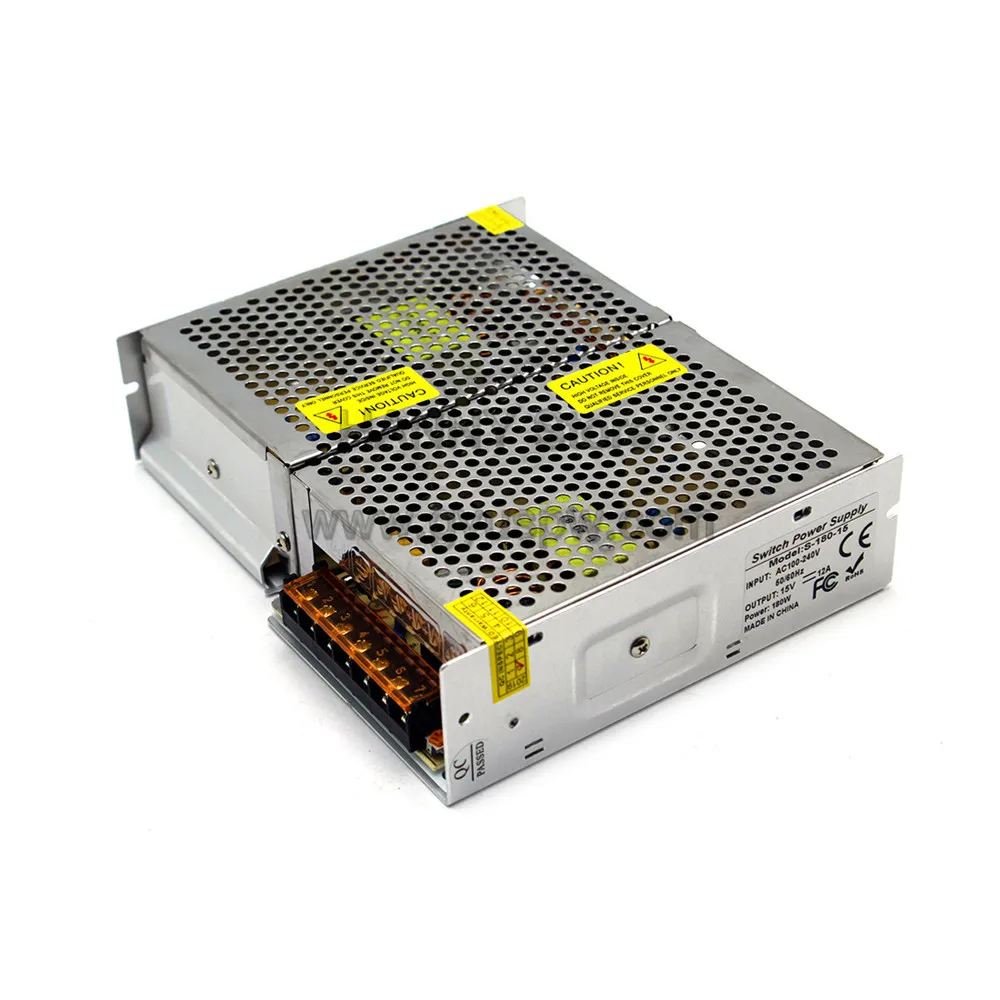 Малый объем импульсный источник питания AC110V 220V к DC15V 12A 180W источник питания одиночный выход SMPS для CCTV СВЕТОДИОДНЫЙ монитор освещения