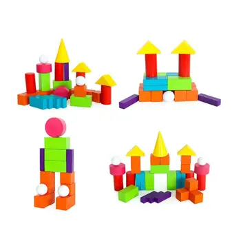 

Kids Children Building Block Wooden Geometry Shape Boys Girls Math Toys