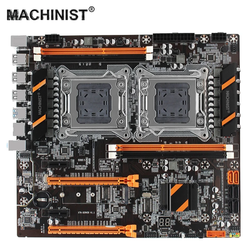 

X79 dual CPU motherboard Turbo LGA 2011 E-ATX with Diagnostic card M.2 NVME slot support DDR3 two channels Xeon E5 series CPU