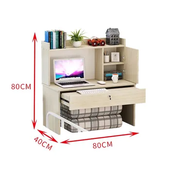 

Household bed notebook multi-function computer desk with drawer book teacup flower pot rack bedroom dressing table