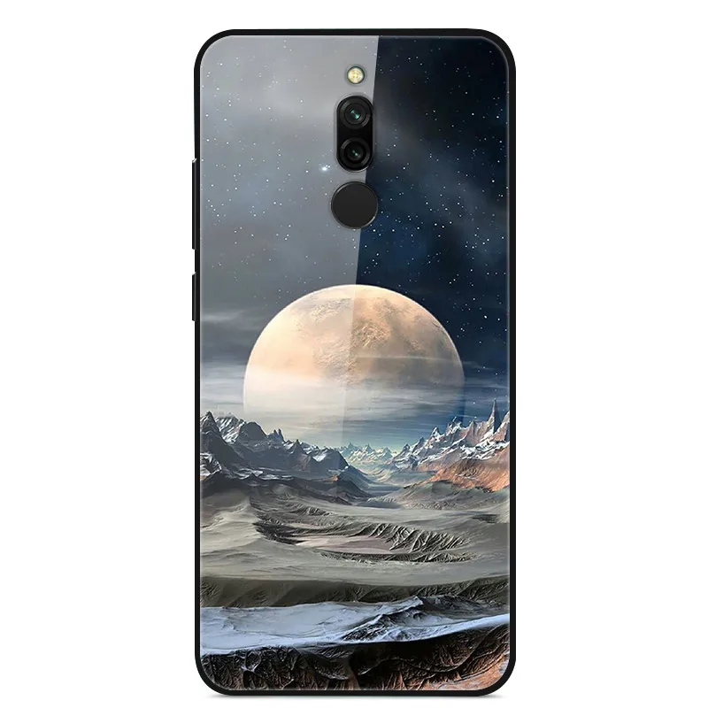 6,2" для Xiaomi Redmi 8 чехол с милым рисунком стекло задняя крышка Жесткий чехол для Funda Xiaomi Redmi 8 чехол для телефона Redmi8 мягкий бампер - Цвет: 7