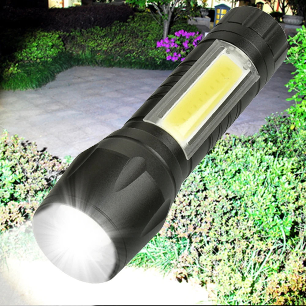 COB светодиодный фонарик супер яркие водонепроницаемые ручные фонарики фонарь рабочий свет для аварийного освещения от 1xAA батареи