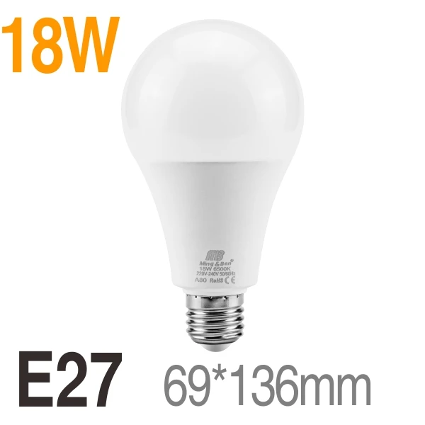 E27 Светодиодный светильник 9 Вт 12 Вт 15 Вт 18 Вт ac220в 230 В лампада день белый сильный яркий светодиодный прожектор Bombilla для украшения дома ампул - Испускаемый цвет: 18W Day White