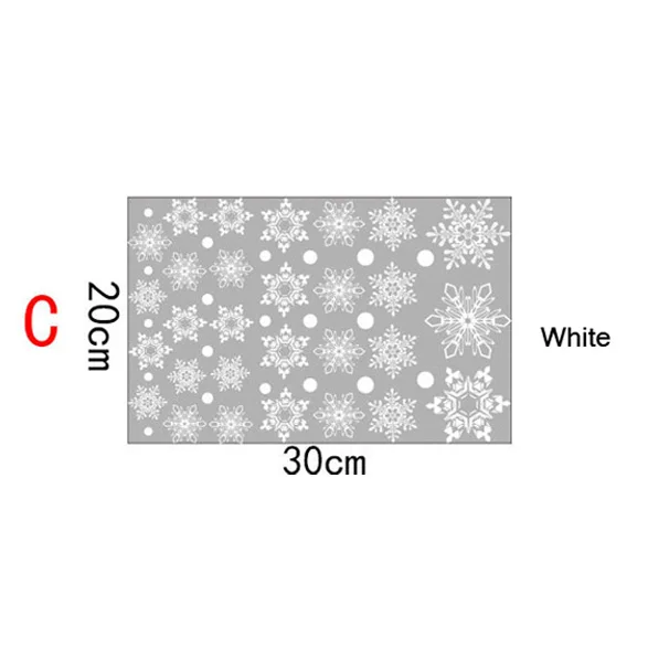 Белый/красный/синий Рождество Снежинка Электростатическая наклейка стекло окна украшения год стены стикеры s домашние наклейки обои - Цвет: C